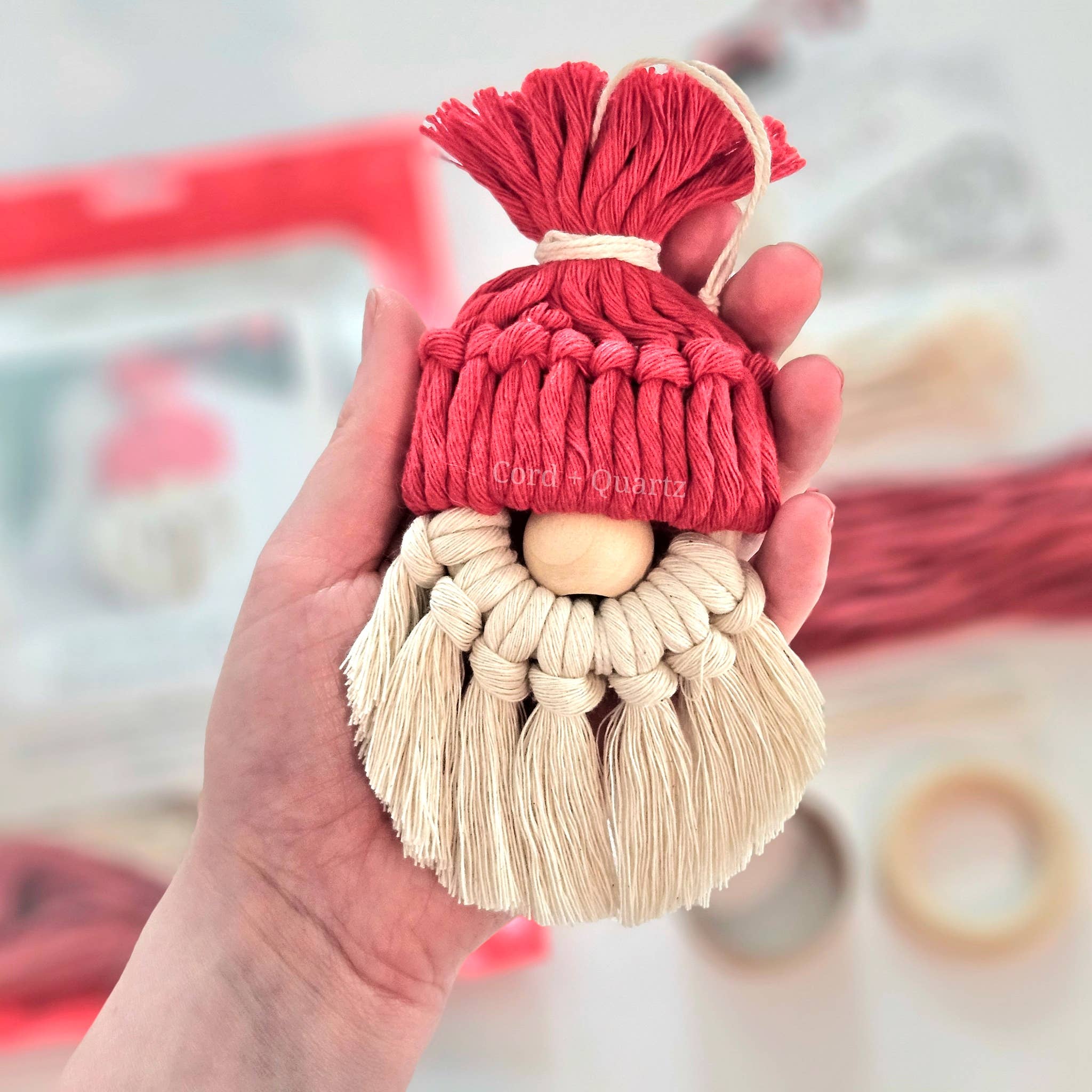 Macrame Christmas Gnome Ornament DIY Kit