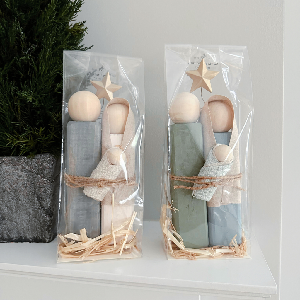 Hand-Painted Wooden Nativity Set