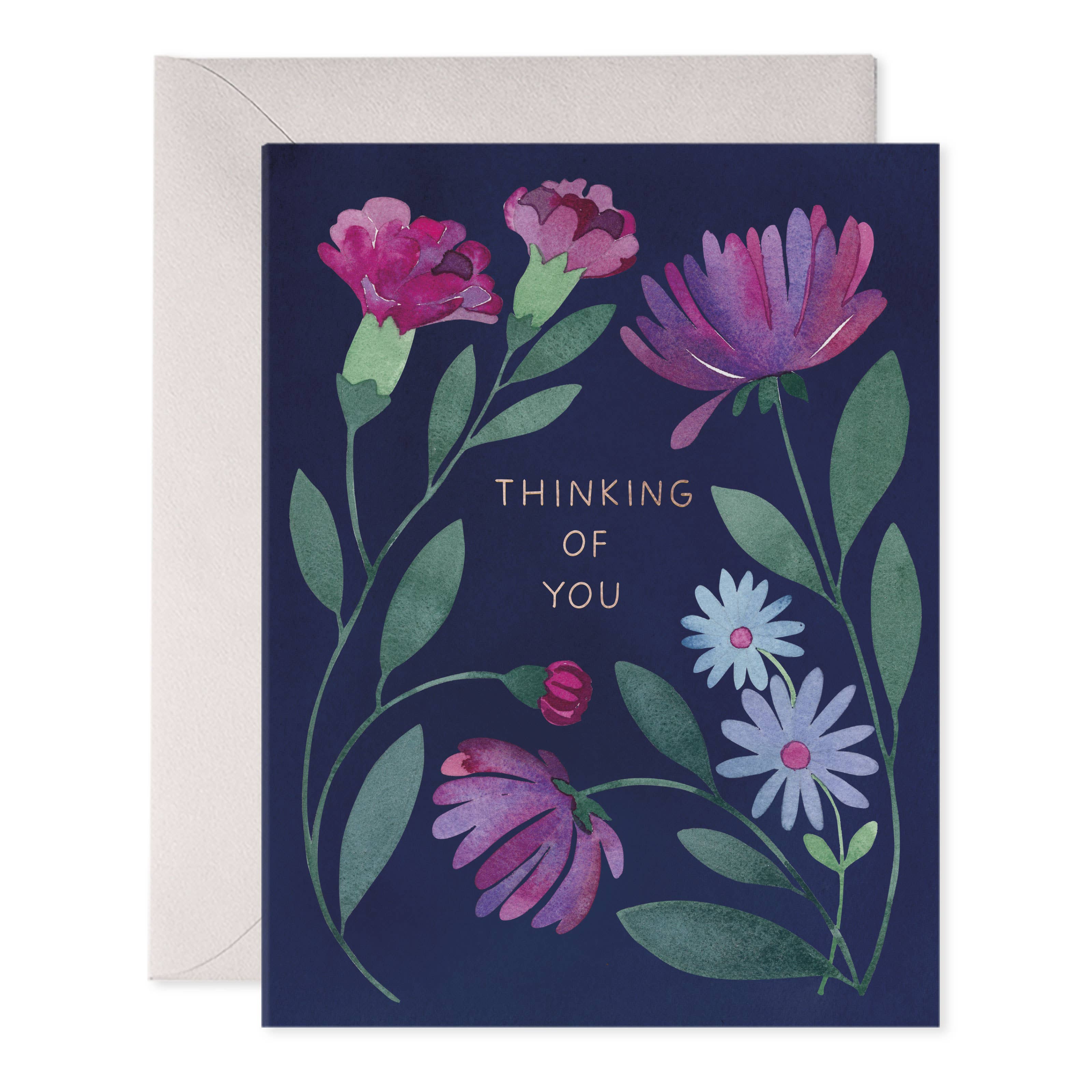 Purple Floral — Thinking of You Card