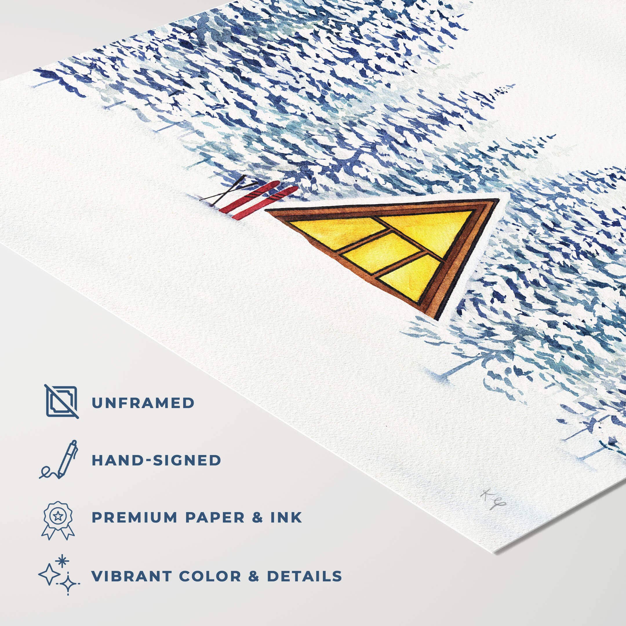 Cozy A-Frame Winter Art Print