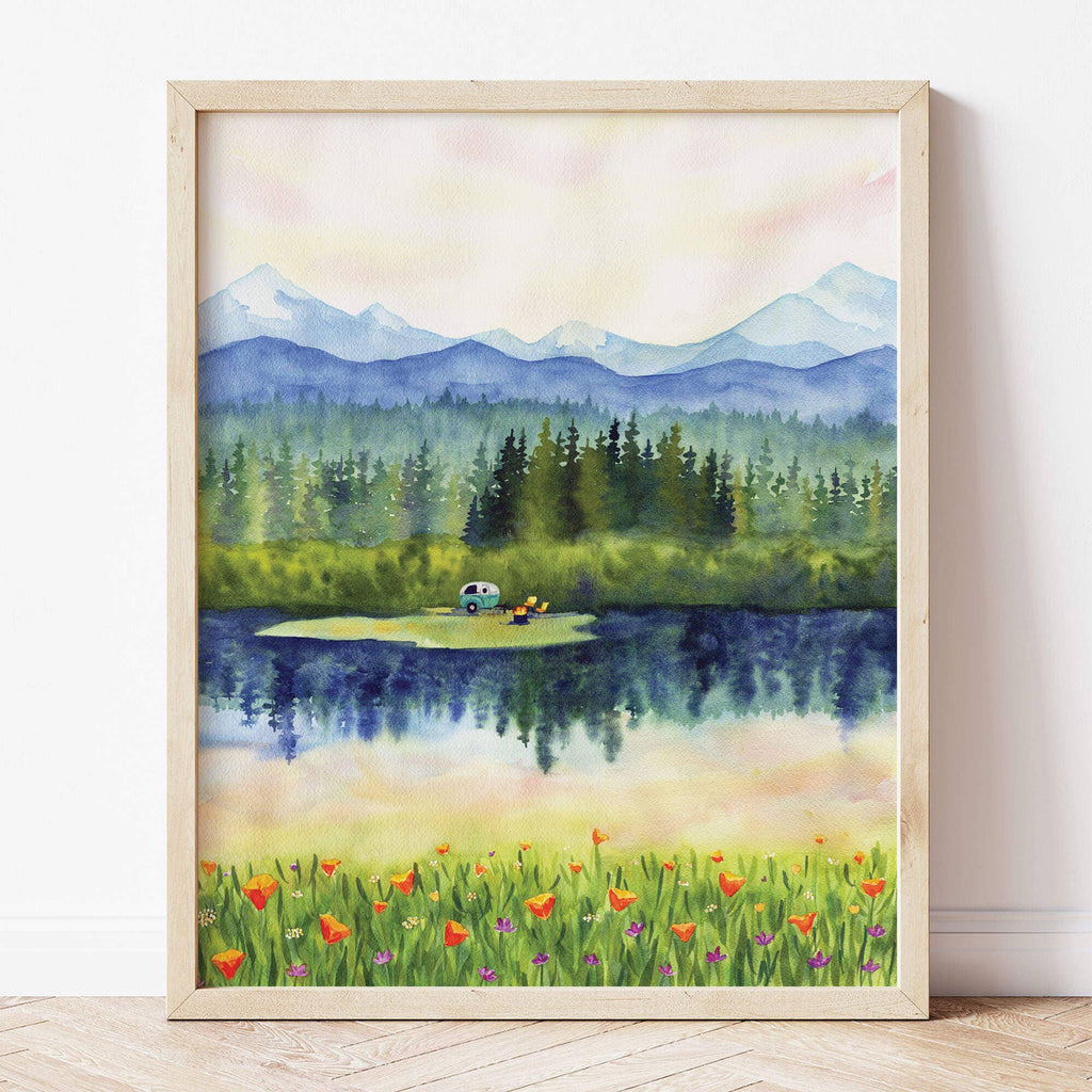 Summer Wanderlust Landscape | Watercolor Art Print