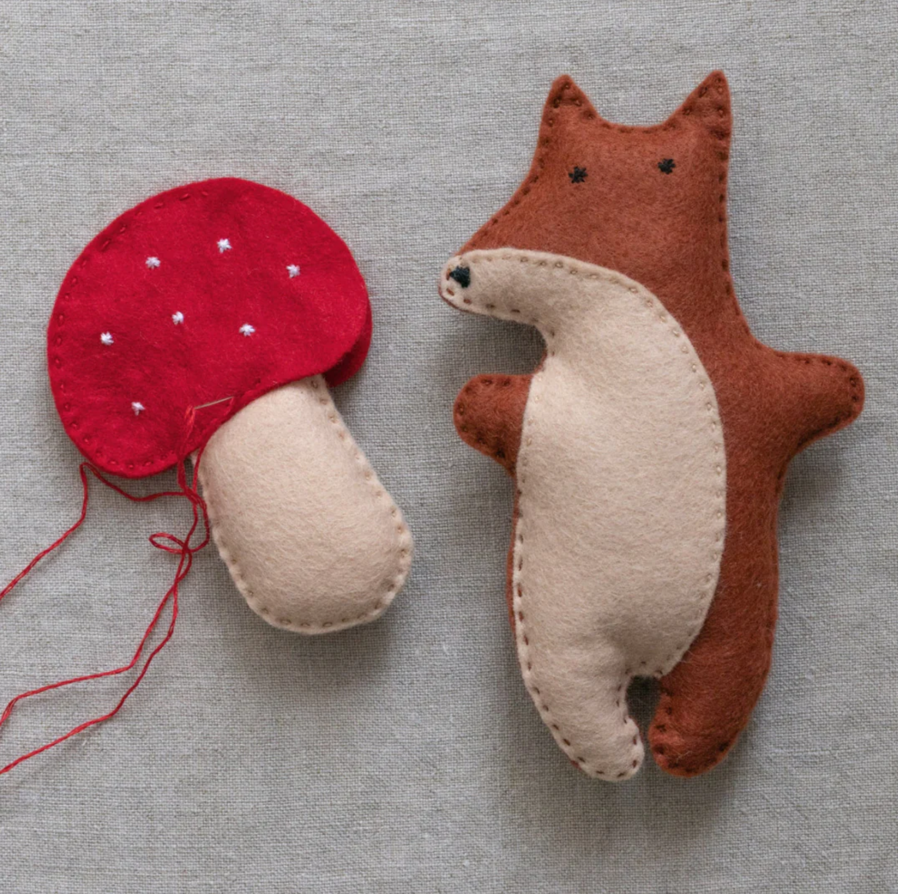Kids Felt Sewing Kit | Fox & Mushroom Plush Craft Kit for Kids 6+